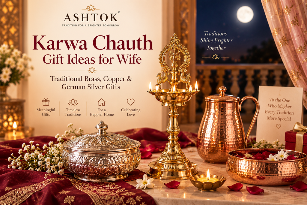 Karwa Chauth Gift Ideas for Wife: Traditional Brass, Copper & German Silver Gifts