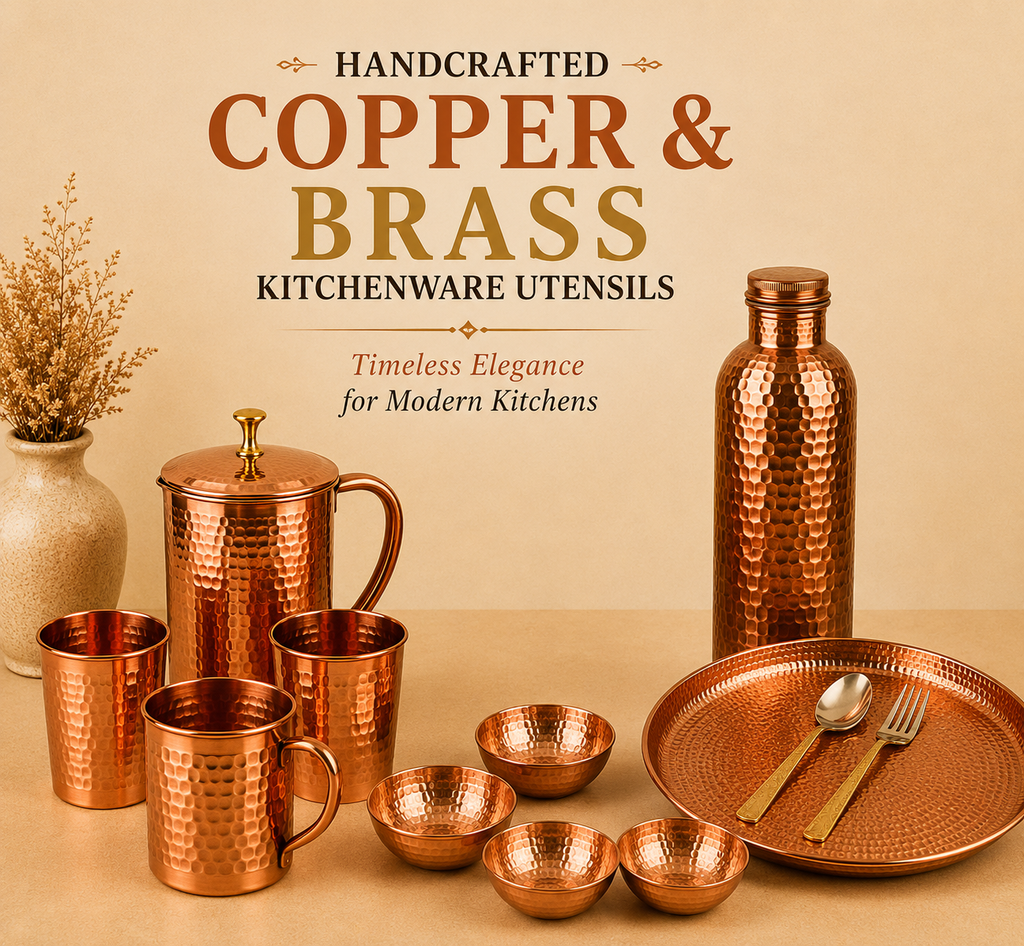 Handcrafted Copper and Brass Kitchenware Utensils – Timeless Elegance for Modern Kitchens