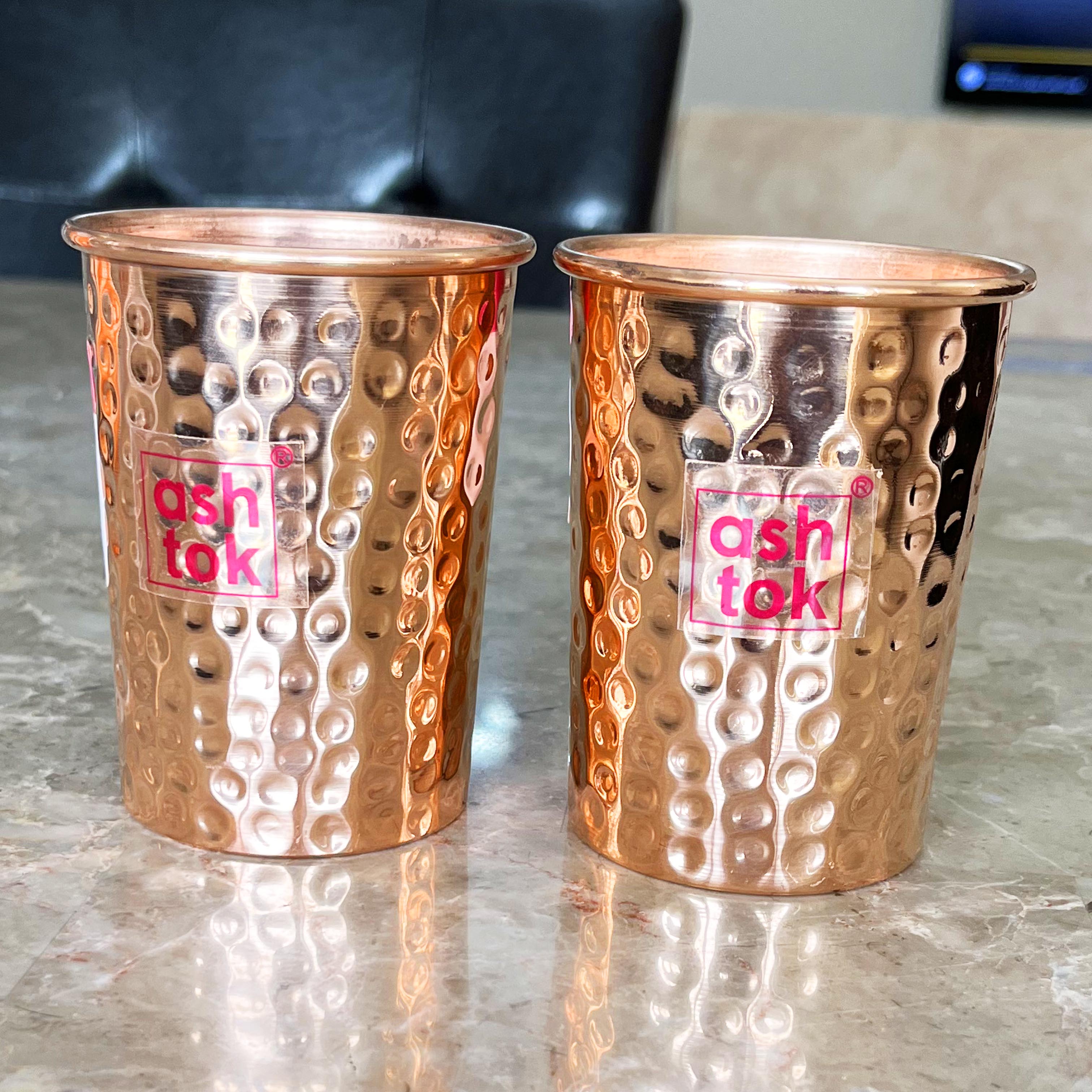 India Pure Copper Glass, Plain Design Tumbler Cup for Water Storage