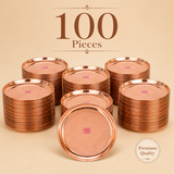 Pure Copper Plate with Shiny Finish, Copper Puja Plate (Dia 6 Inches)