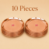 Pure Copper Plate with Shiny Finish, Copper Puja Plate (Dia 6 Inches)