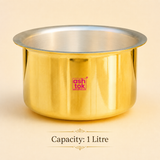 Brass Patila, Tope for  Every day Cooking, Brass Tope Topia, Patila Bhaguna Cooking Set, Special Silver coating under utensil
