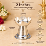 German Silver Puja Diya, Decorative Diya, Oil Lamp (Pack of 2 Pcs)