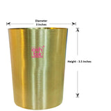 Kansa Water Glass, Bronze Glass Drinkware, Diameter 3 Inches. Capacity: 200mL (Set of 2)