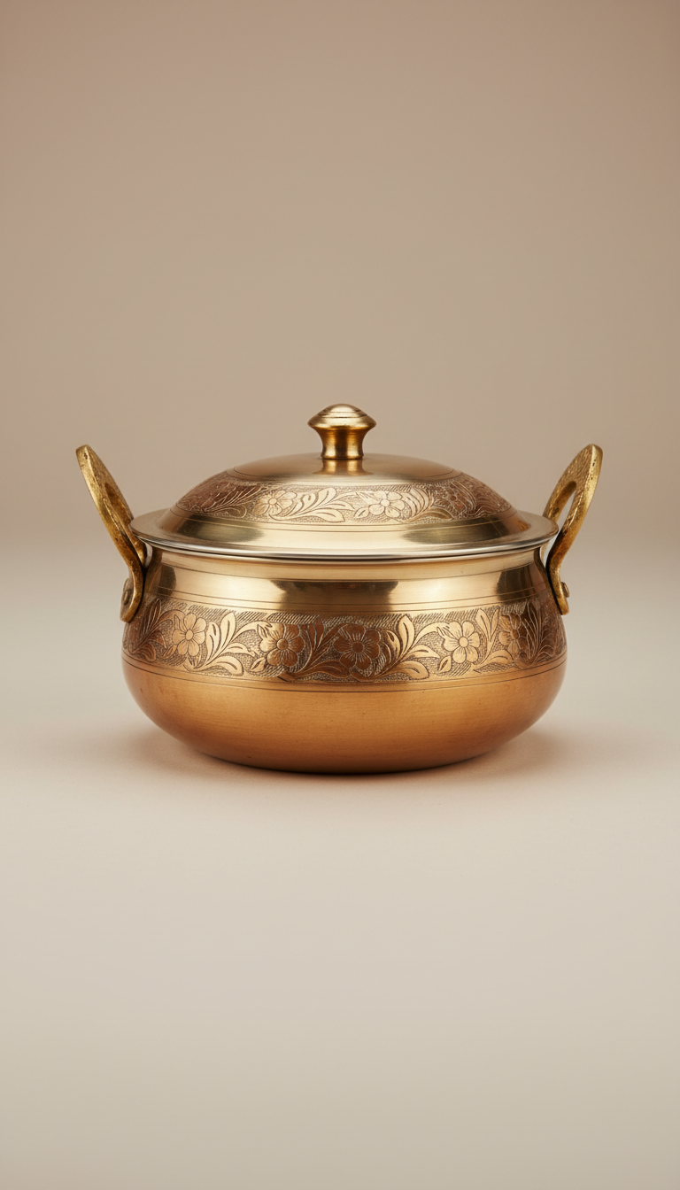 Classic Brass Biryani Handi Medium