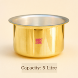 Brass Patila, Tope for  Every day Cooking, Brass Tope Topia, Patila Bhaguna Cooking Set, Special Silver coating under utensil