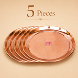 Pure Copper Plate with Shiny Finish, Copper Puja Plate (Dia 6 Inches)