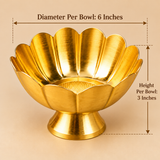 Brass Flower Bowl | Lotus Kumkum Bowl for Pooja & Gifting