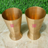 Ayurvedic Kansa bronze water glasses with 250ML capacity, crafted for daily hydration and traditional wellness-inspired lifestyles.