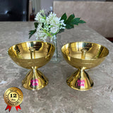 Brass Diya for pooja, Diwali diya Traditional Oil Lamp Diya, Diya Brass for diwali decor. (Pack of 12)