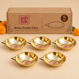 Brass Diya, Matt Finish Brass Pankti Diya, Diwali Diya, Puja Diya, Oil Diya