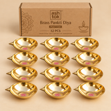 Brass Diya, Matt Finish Brass Pankti Diya, Diwali Diya, Puja Diya, Oil Diya