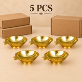Brass Kuber Diya, Oil Lamp for Mandir and Diwali Gift