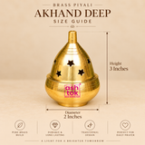 Brass Piyali Akhand Deep, Handcrafted Decorative Puja Diya (Pack of 2 Pcs)