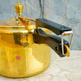 Premium 5 liter brass pressure cooker for preparing healthy meals, offering durability and traditional craftsmanship.
