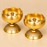 Brass Tamatar Puja Diya, Brass Decorative Oil Diya (Pack of 2 Pcs)