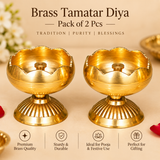 Brass Tamatar Puja Diya, Brass Decorative Oil Diya (Pack of 2 Pcs)