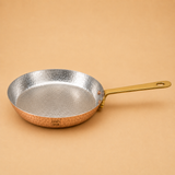 Copper Fry Pan with Insulated Handle | Handcrafted Traditional Cookware