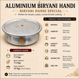 Biryani Handi Heavy Duty with Lid | Aluminium Cookware for Catering & Hotels