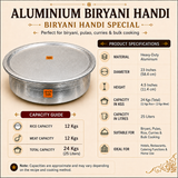 Biryani Handi Heavy Duty with Lid | Aluminium Cookware for Catering & Hotels