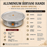 Biryani Handi Heavy Duty with Lid | Aluminium Cookware for Catering & Hotels