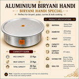 Biryani Handi Heavy Duty with Lid | Aluminium Cookware for Catering & Hotels