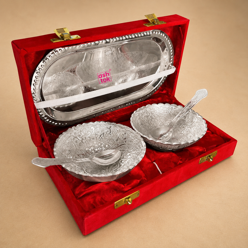 Gift Bowls & Tray Set, Silver Bowl Set, German Silver Gift Item