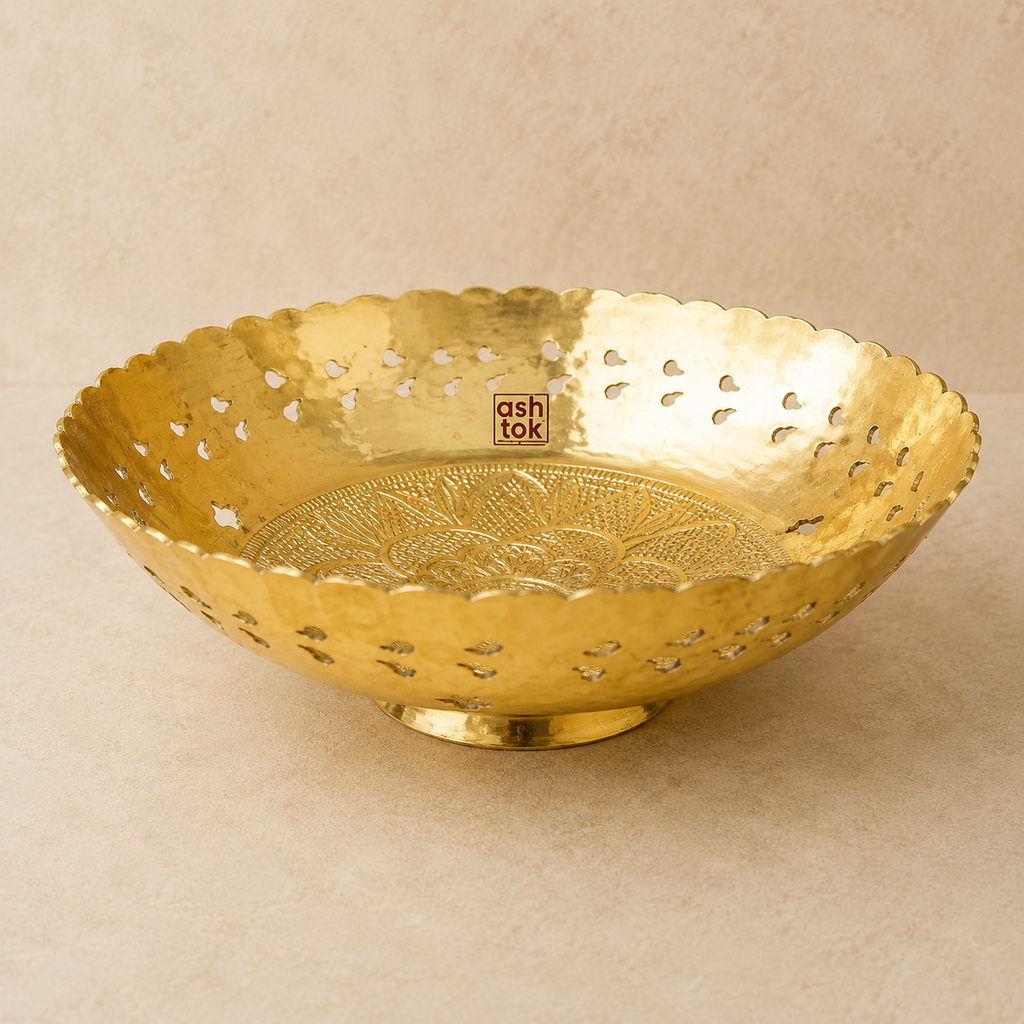 Fruit Bowl Brass Gifting Bowl Handmade Handcrafted (Dia 5 Inches)