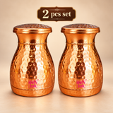 Copper Carafe with Non-Slip Mat hammered design Capacity - 400Ml
