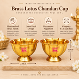 Brass Lotus Chandan Cup, handcrafted Decorative puja bowl