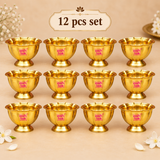Brass Lotus Chandan Cup, handcrafted Decorative puja bowl