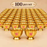 Brass Lotus Chandan Cup, handcrafted Decorative puja bowl