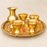 Brass Puja Thali Set, Decorative Puja Items for Home