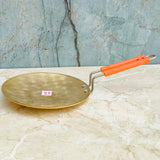Commercial-grade brass dosa tawa with even heat distribution, perfect for preparing rotis, chapatis, dosas, and other Indian breads.