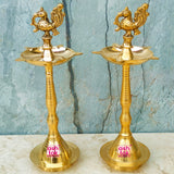 Decorative brass peacock diya set with traditional craftsmanship, perfect for Diwali, housewarming gifts, and spiritual decor.