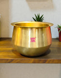 Handcrafted bronze gundi handi suitable for cooking curries, lentils, and traditional Indian meals with excellent heat retention.