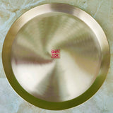 Handcrafted Kansa bronze dinner plate with matt finish, 11 inch diameter, perfect for serving complete Indian meals.