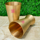 Handcrafted Kansa bronze water glasses with 250ML capacity, designed for elegant dining and authentic traditional tableware.