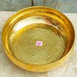Handmade Brass Potpourri Urli | Hammered Finish Home Decor Bowl