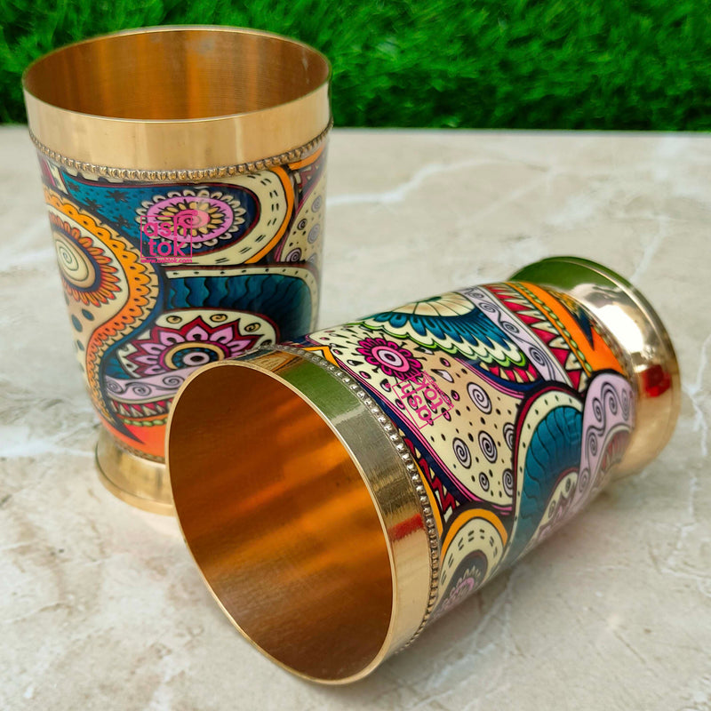 Set of 2 Vintage Brass Goblets/wine Glasses Made in India 