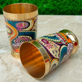 Brass Glasses, Printed Design Premium Drinkware On Special Occassions