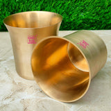 Kansa Glass Drinkware, Bronze Water Glass Diameter 3.5 Inches Capacity: 200ML (Pack of 2 Pcs)