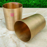 Kansa Water Glass, Bronze Glass Drinkware, Diameter 3 Inches. Capacity: 200mL (Set of 2)