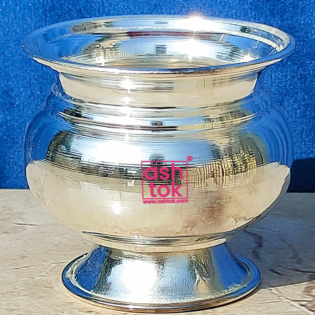 German Silver Chandan Bowl, Gandham Bowl Diameter - 2.5 Inches.