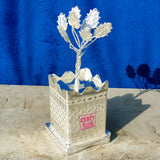 German Silver Tree, Tulsi Tree, Decorative Tree, (Height :- 4 Inches, Dia :-1.5 Inches)