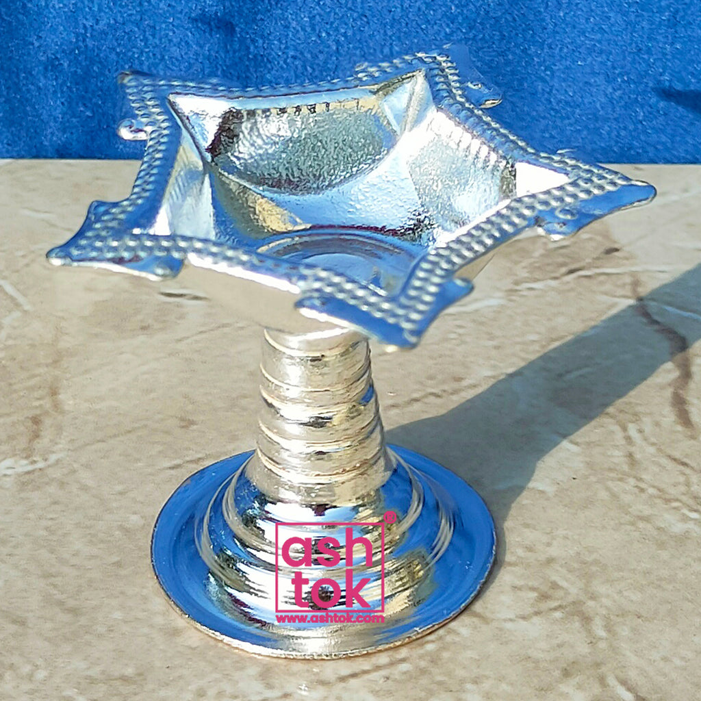 German Silver Diya, Puja Diya, Oil Diya. Diameter - 2 Inch.