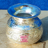 German Silver Kalash for Pooja, Decorative Puja Lota. Height - 1.5 Inch.