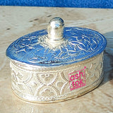 German Silver Sindoor Box, Kumkum Dabbi, Height - 1 Inch.