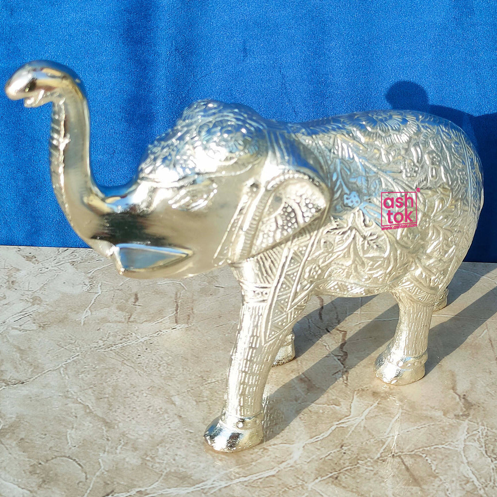 German Silver Elephant, Showpiece for Home decor, Length 11 Inch