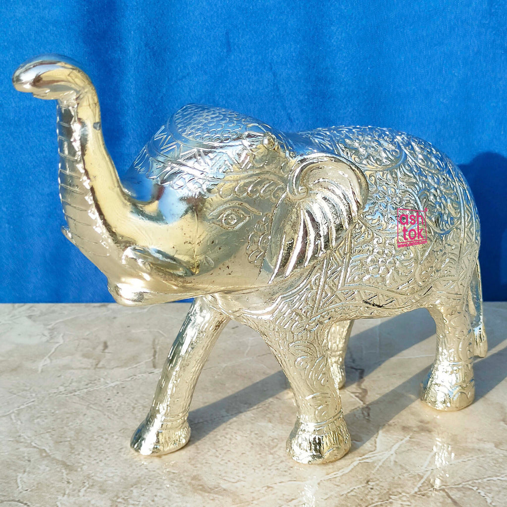 German Silver Elephant, Showpiece for Home decor, Length 6 Inch